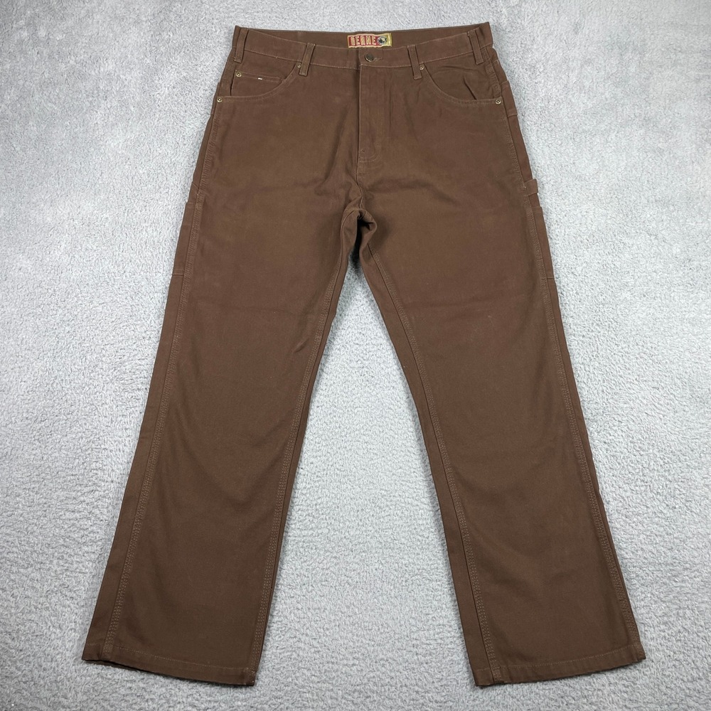 Berne Carpenter Pants Mens 34x30 (Fits 34x29) Brown Duck Canvas Utility Workwear